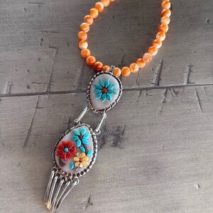 1970’s Zuni Rose Calavaza Floral Pin/Pendant